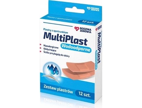 Adesivos curativos à prova d'água com curativo, pacote com 12 unidades, Silesian Pharma