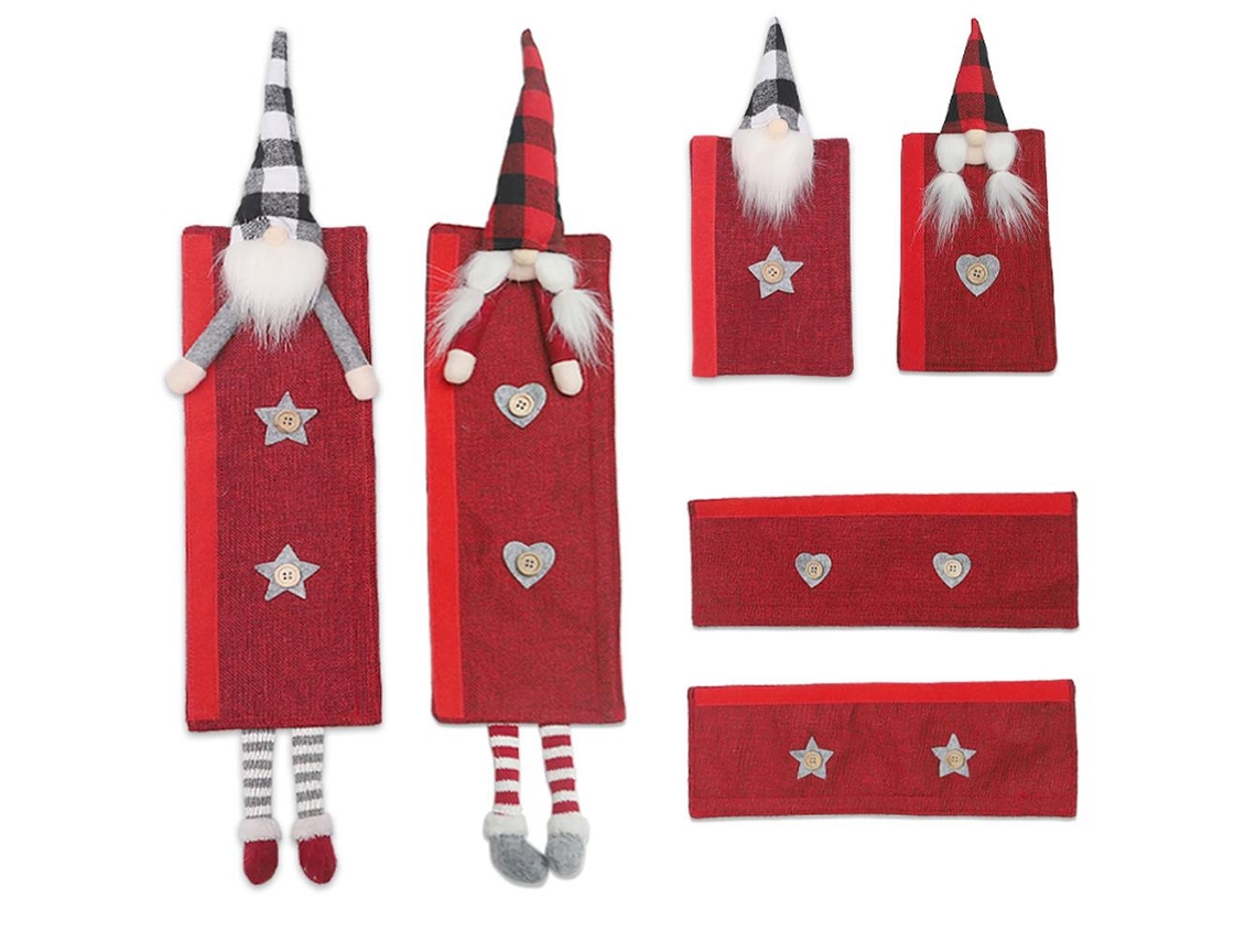 Conjunto de 6 peças de decoração natalícia para floresta de Natal com linho LAXISCREED