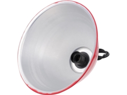 Luminária Pendente de Alumínio Vermelha de 27 Cm, com Elegante Acabamento para Iluminação de Teto Interna. SFUSHOS
