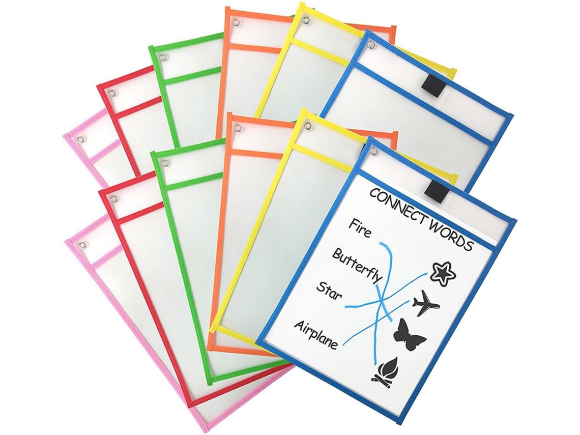 Conjunto De 10-pastas Documentos Apagáveis A Seco, Em Pvc Resistente, Com Ilhós Metálicos Pendurar, Ideais
