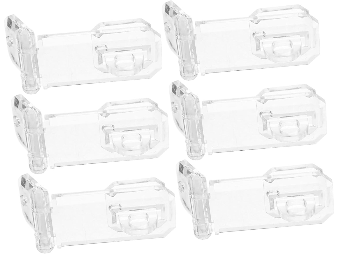 Mikinona Conjunto De 6-mini Dobradiças Acrílico Transparente Com Fecho Para Caixas, Acessórios De Exposição Com Design