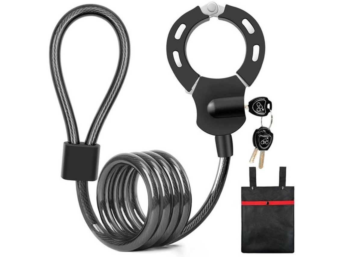 Slot De E-scooter 15 Mm Dik - Cadeia De Segurança Com Cabo - Proteção Contra Furto 120 Cm - Cadeado De Alta Resistência - 3 Chaves - Bolsa Prática Par