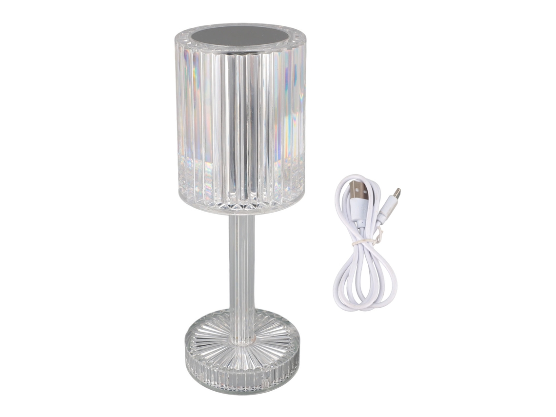 Rebe-lâmpada De Mesa De Cristal Portátil Com Controle Tático 3 Cores Ajustáveis Iluminação Decorativa Para Quarto E Escritório