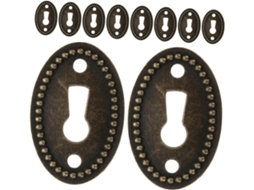 Placa De Fechadura Oval Em Liga De Zinco, 10 Peças, Estilo Vintage