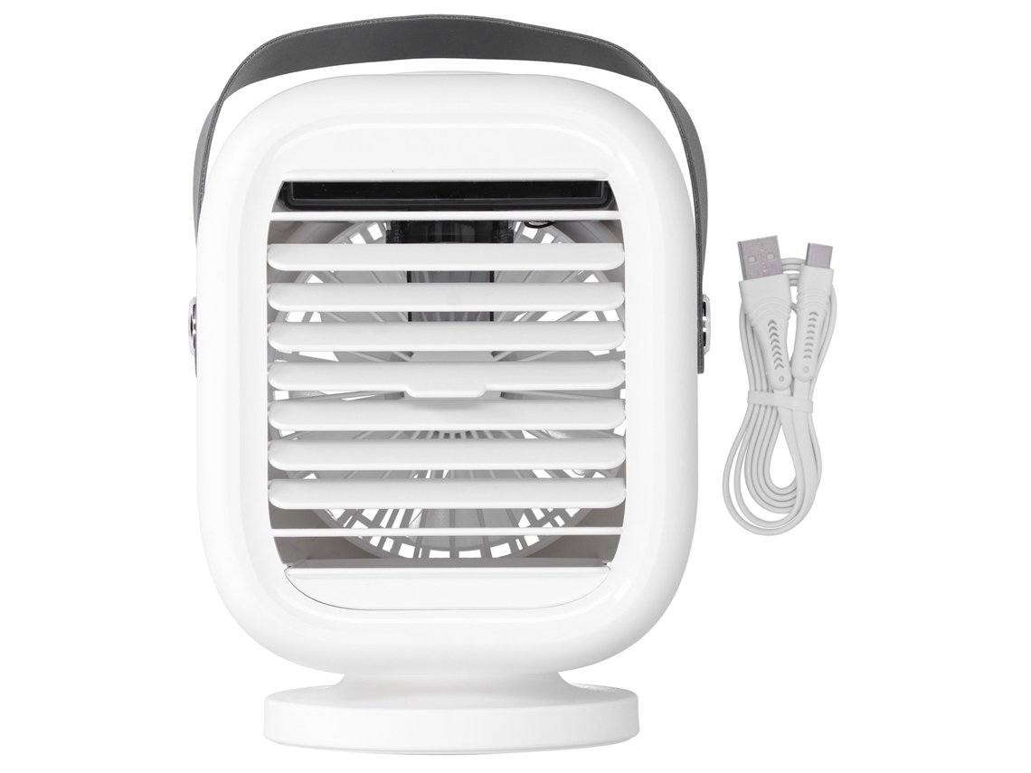Ventilador Resfriador com Umidificação, 190ml, Usb, 120°, Oscilação, 3 Velocidades, Branco | S/MARCA