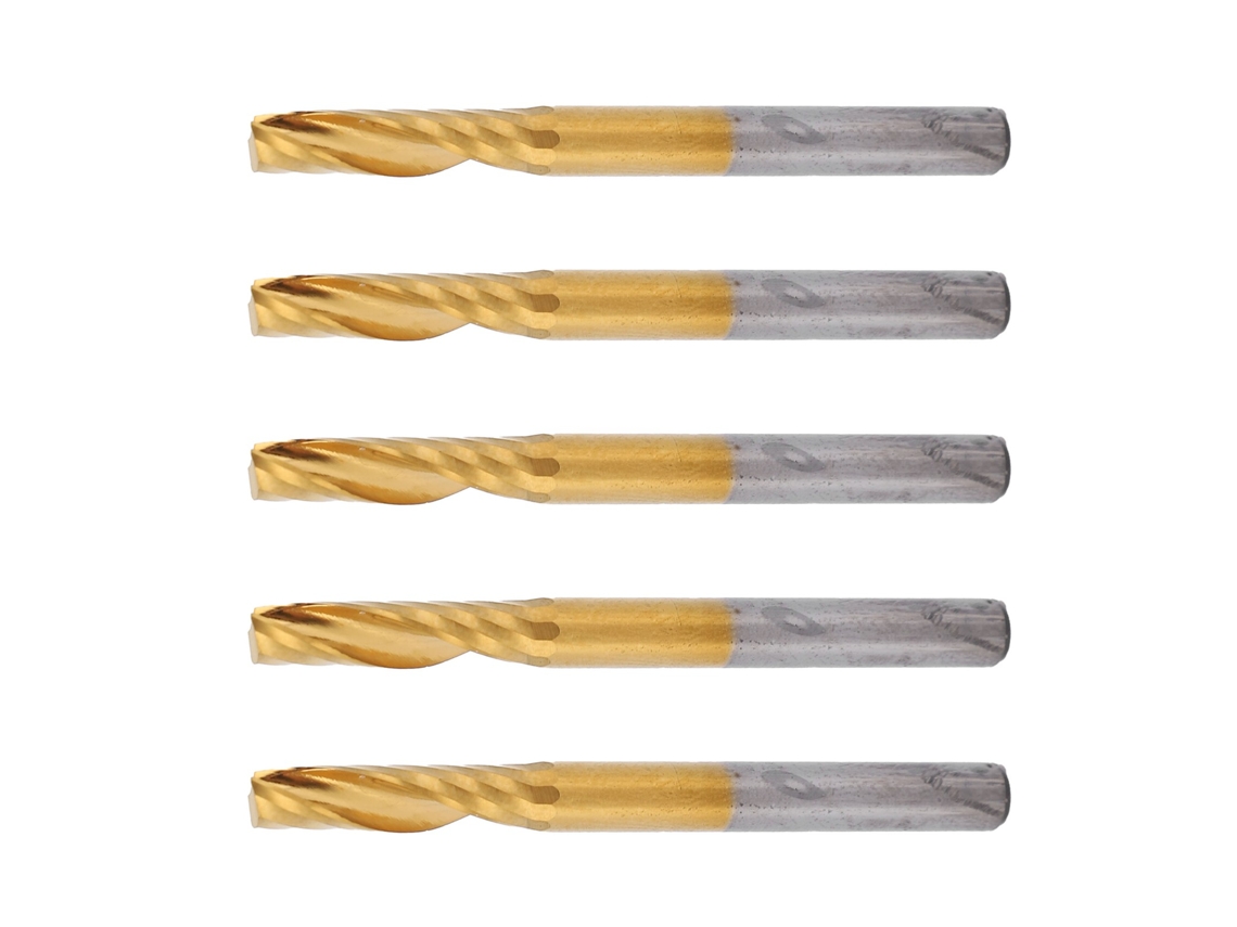 Conjunto De 5 Fresas Espiral Cnc Laxiscreed Para Corte De Alumínio, 4 X 17 X 45 Mm