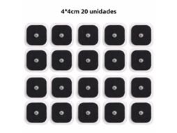 Pacote de Substituição com Eletrodos Adesivos de Tecido Não Tecido, 4x4 Cm, com Encaixe por Pressão. MDUG (20 Unidades Pretas)