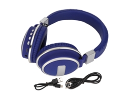 Aetheria fone de Ouvido Bluetooth Lx 510bt Plegável com Almofadas de Couro para Música Pc Celular Azul