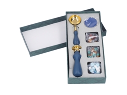 Kit de Sellos de Cera Azul Oscuro Retro 6 Piezas para Diy, Sobres Y Cajas de Regalo