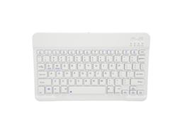 Teclado Sem Fio Bluetooth De 10 Polegadas Silencioso Com Teclas Multimídia Para Tablet E Telefone Ios Branco
