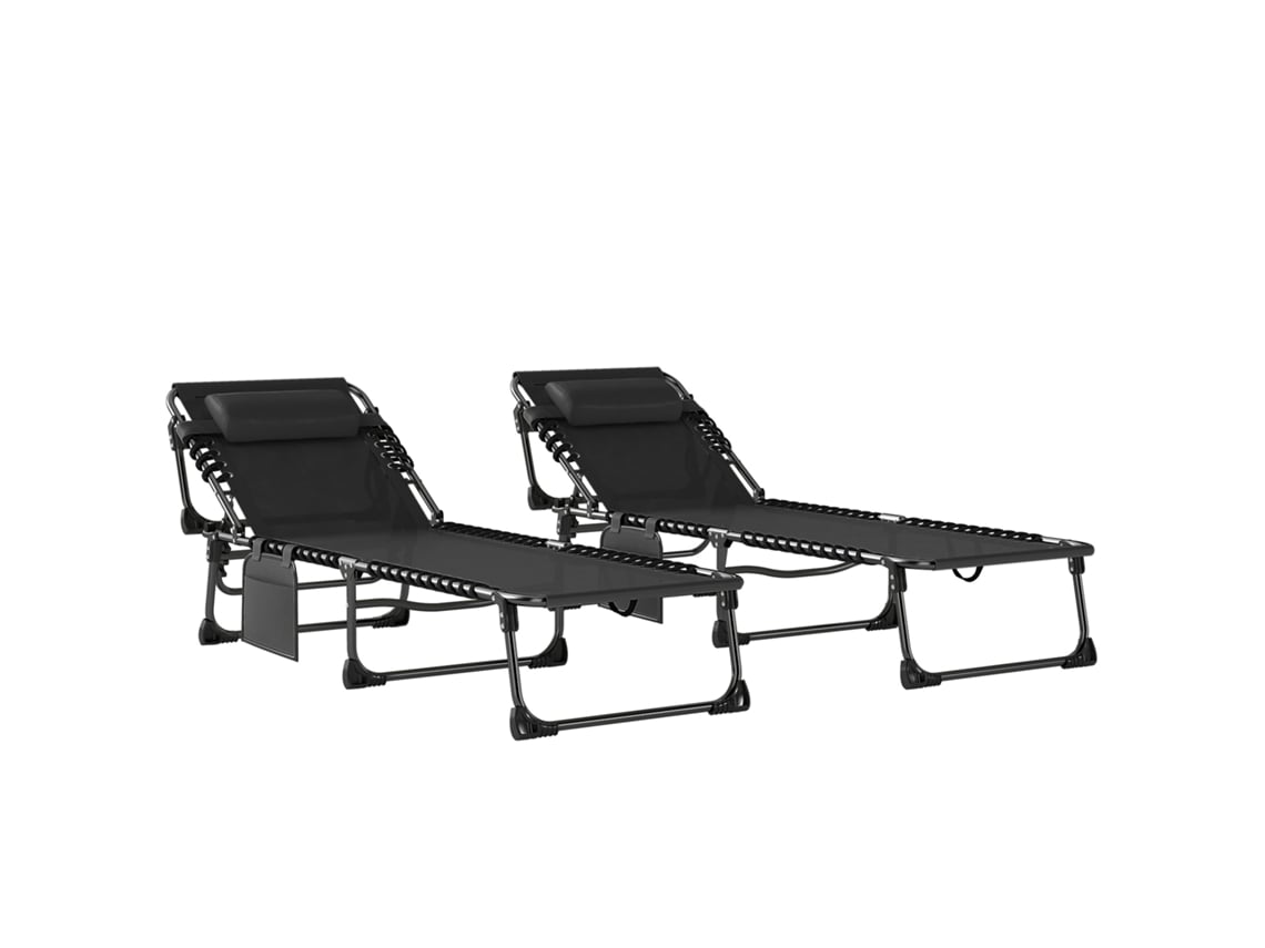 Conjunto de 2 Banheiras de Jardim PENGJIANG SHOP, 5 níveis, com almofadas, 57x200x38cm, pretas