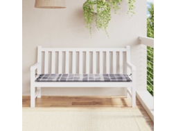 Vidaxl Almofadão P/ Banco De Jardim Tecido Oxford Xadrez Cinza