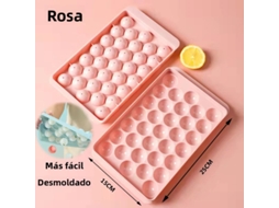 Forma de Gelo com 33 Compartimentos , Feita de Plástico Pp, para Fazer Sorvete. MDUG (25x15cm, Rosa, 1 Unidade)