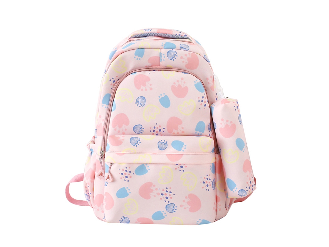 Conjunto de Mochila Escolar com Estojo Para Meninas Rosa CUICH