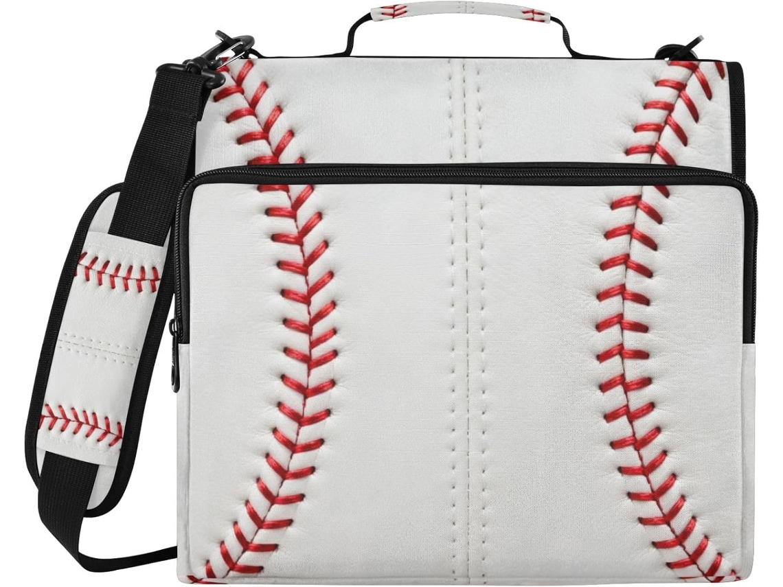 Bolsa de armazenamento Argolas Paste With Seed In Baseball Ball Format, Branca, With Zipper And Shoulder Strap