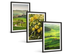 Conjunto De Pinturas Frutas Cítricas Italianas E Colinas Espelharte (3 Peças 40x60 Cm)