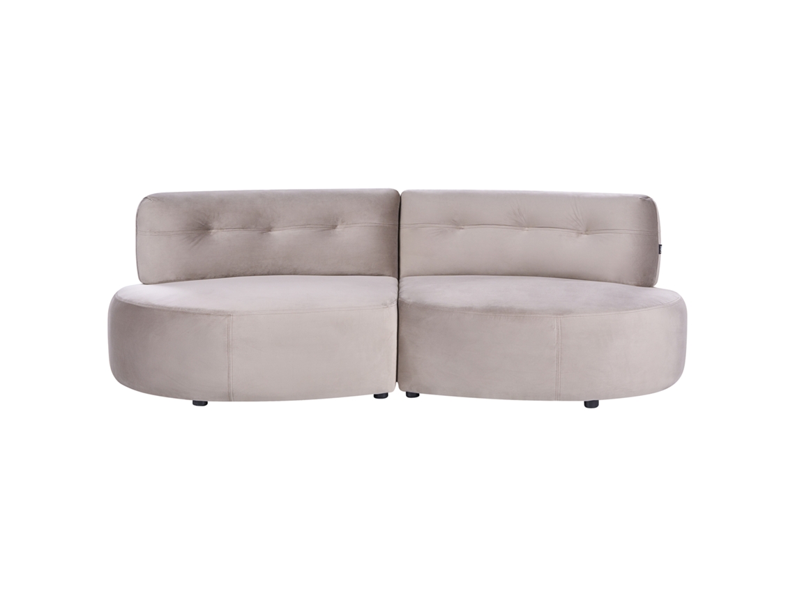 Sofá De 3 Plazas Beliani Laerdal De Terciopelo Beige 210x105x68