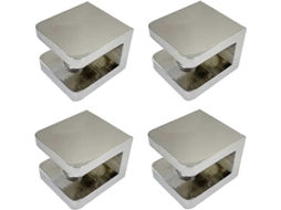Rebe-pacote De 4 Abraçadeiras De Vidro, Suporte Sem Perfuração Para Prateleiras (8mm-10mm, Latão, Cromado, Instalação Fácil)