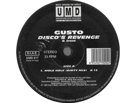 Vinil Discos Revenge Underground Music Department (umd)