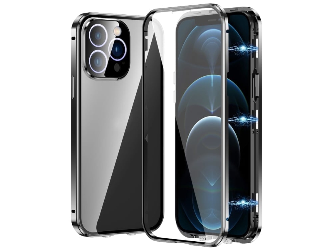 Capa De Vidro Temperado Hd Para Iphone 12 Pro Max - Fecho Magnético Duplo