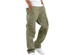 2026-pantalones Para Hombre Casual De Tela Elástica Con Múltiples Bolsillos Para Deportes Al Aire Libre Xpm 4xl Verde