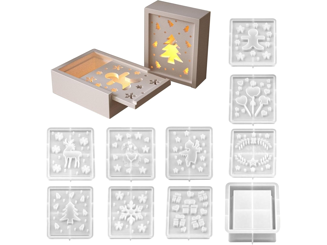 Conjunto De 10 Moldes De Silicone Decoração De Natal.