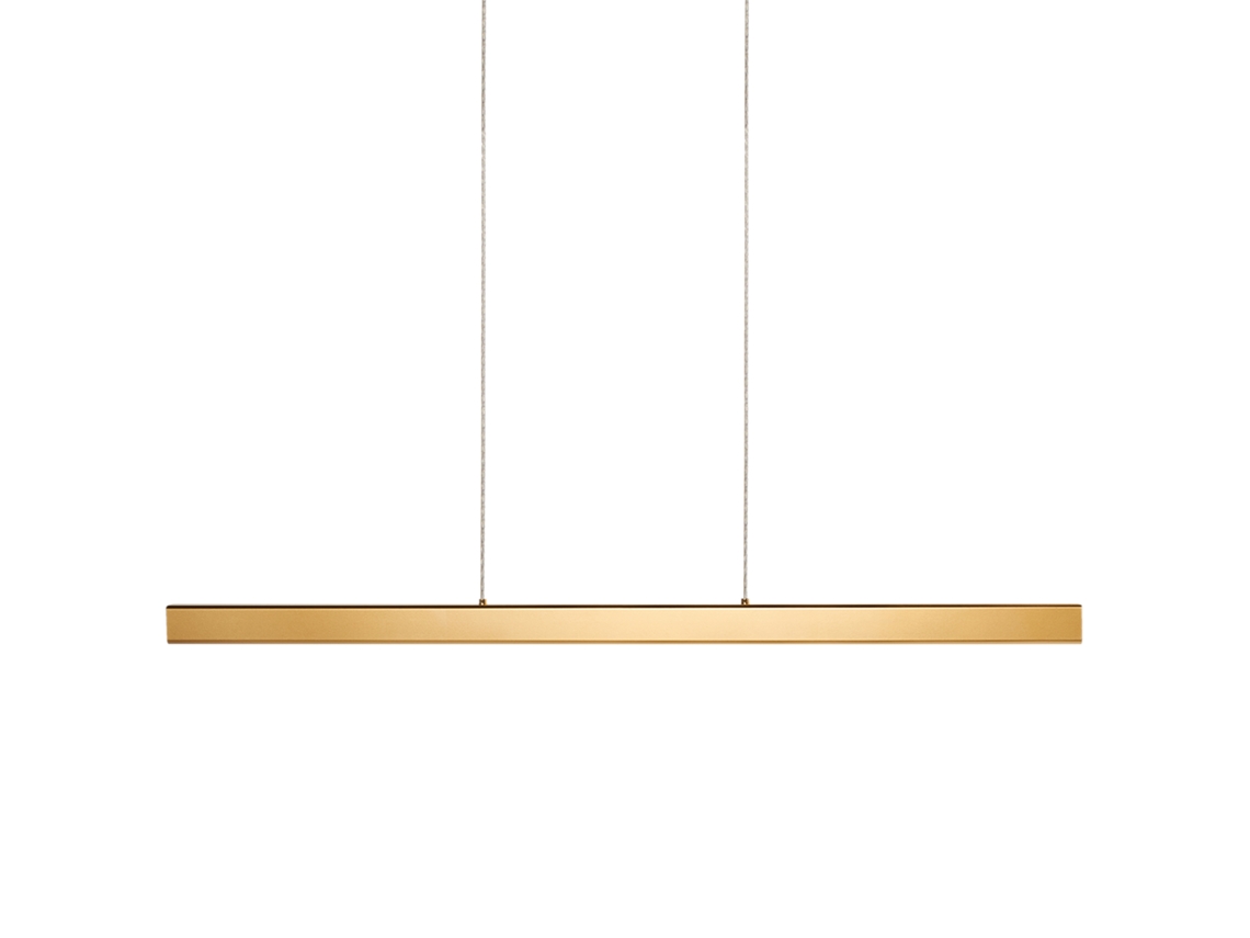 Luminária pendente LED Beliani Arenas em alumínio dourado 100x6x118