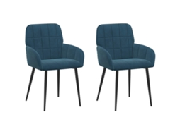 Vidaxl Cadeiras De Jantar 2 Pcs Veludo (v) Azul 57 X 50 X 85 Cm