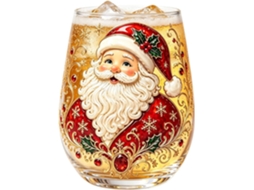 Conjunto De Copos De Vidro Transparente Para Bebidas Com Tema Natalino