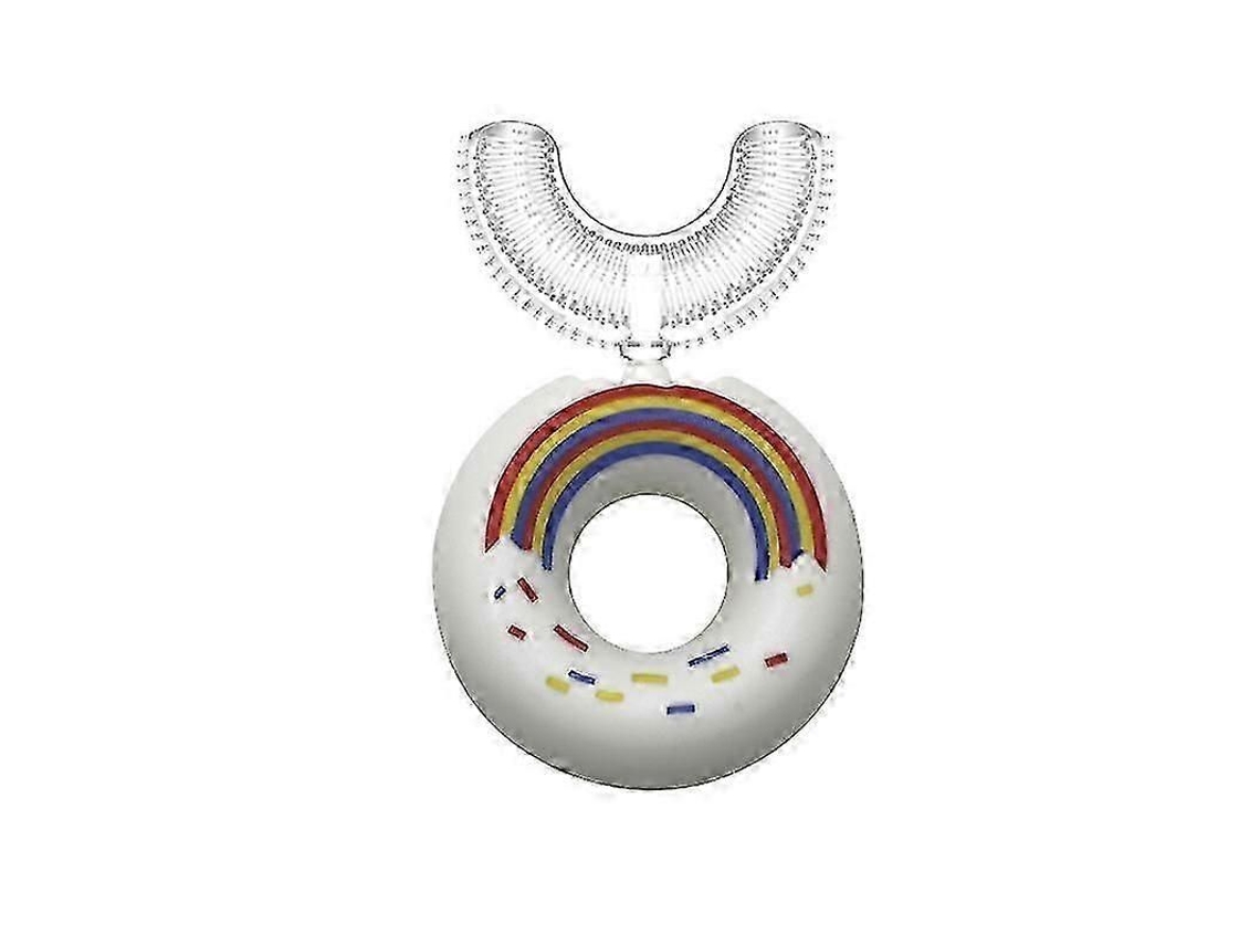 Escova de Dentes Infantil em Formato U para Crianças 2 a 6 Anos Clareadora com Massagem e Cabeça D Silicone Macia. GOKOCO