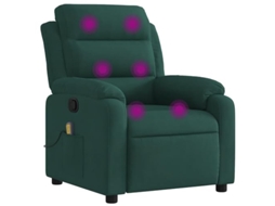 Massage Recliner Chair, Massage Recliner Chairs Vidaxl Verde Veludo