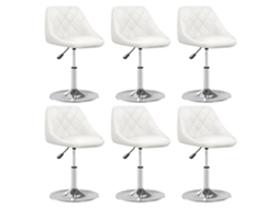 Vidaxl Cadeiras De Jantar 6 Pcs Couro Artificial Branco