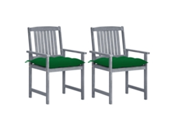 Vidaxl Cadeiras De Jardim Com Almofadões 2 Pcs Acácia Maciça Cinza