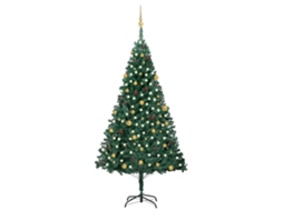 Vidaxl Árvore Natal Artificial Pré-iluminada C/ Bolas 240 Cm Verde