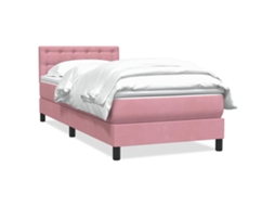 Cama com Molas/colchão 80x220 Cm Veludo Rosa MAISON EXCLUSIVE