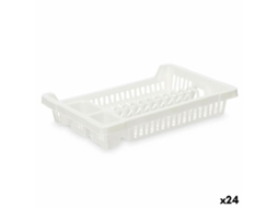 Escorredor de Louça Branco Plástico 42,5x7x29,5 cm 24 Unidades