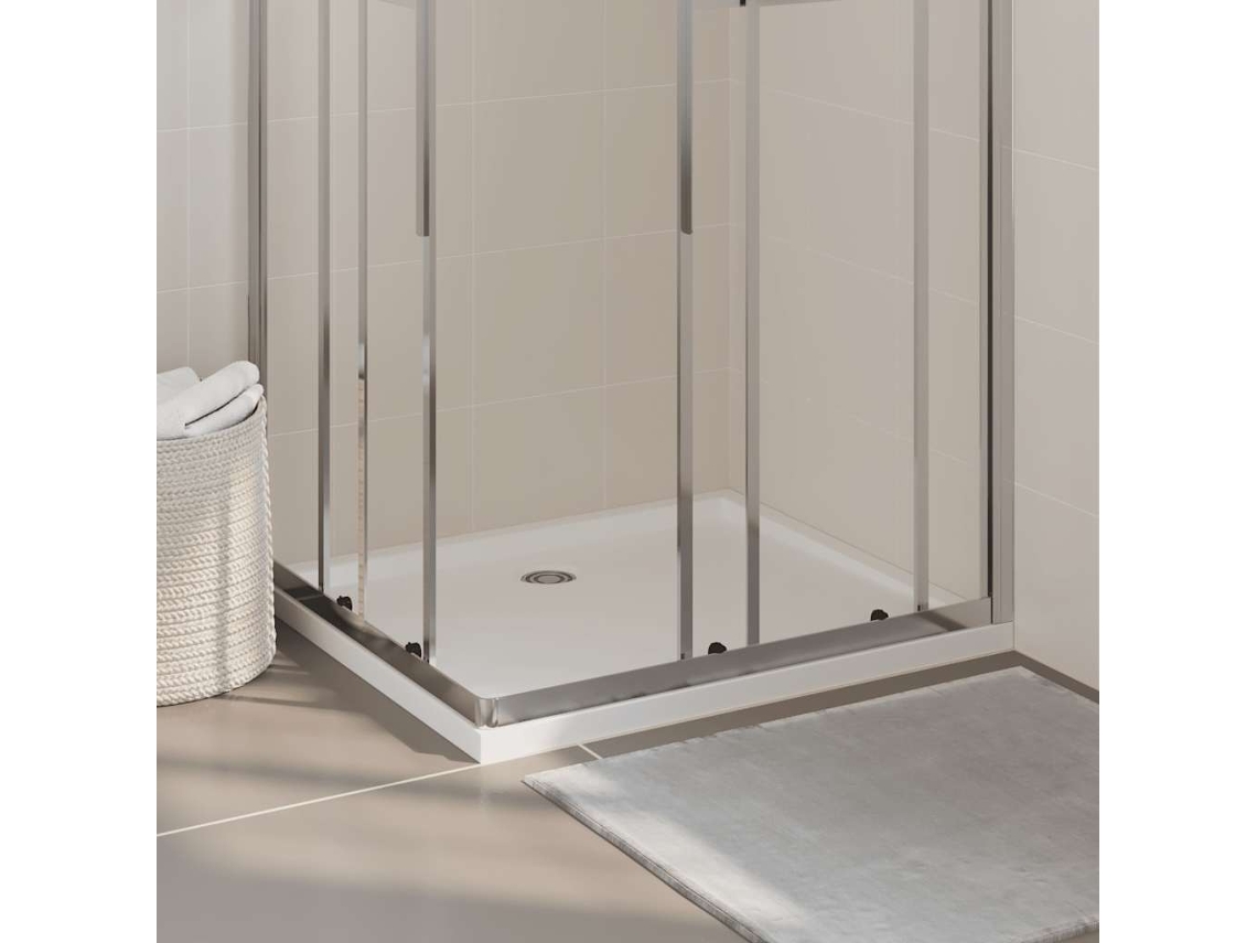 Vidaxl Base De Chuveiro Retangular 80x90 Cm Abs Branco