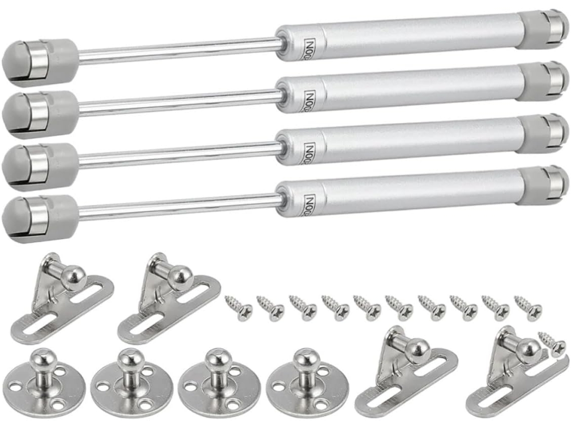 Conjunto De 4 Dobradiças Hidráulicas Retráteis Para Tampa Armário Cozinha, Com Estrutura Em Ferro E Plástico, Da Fomiyes