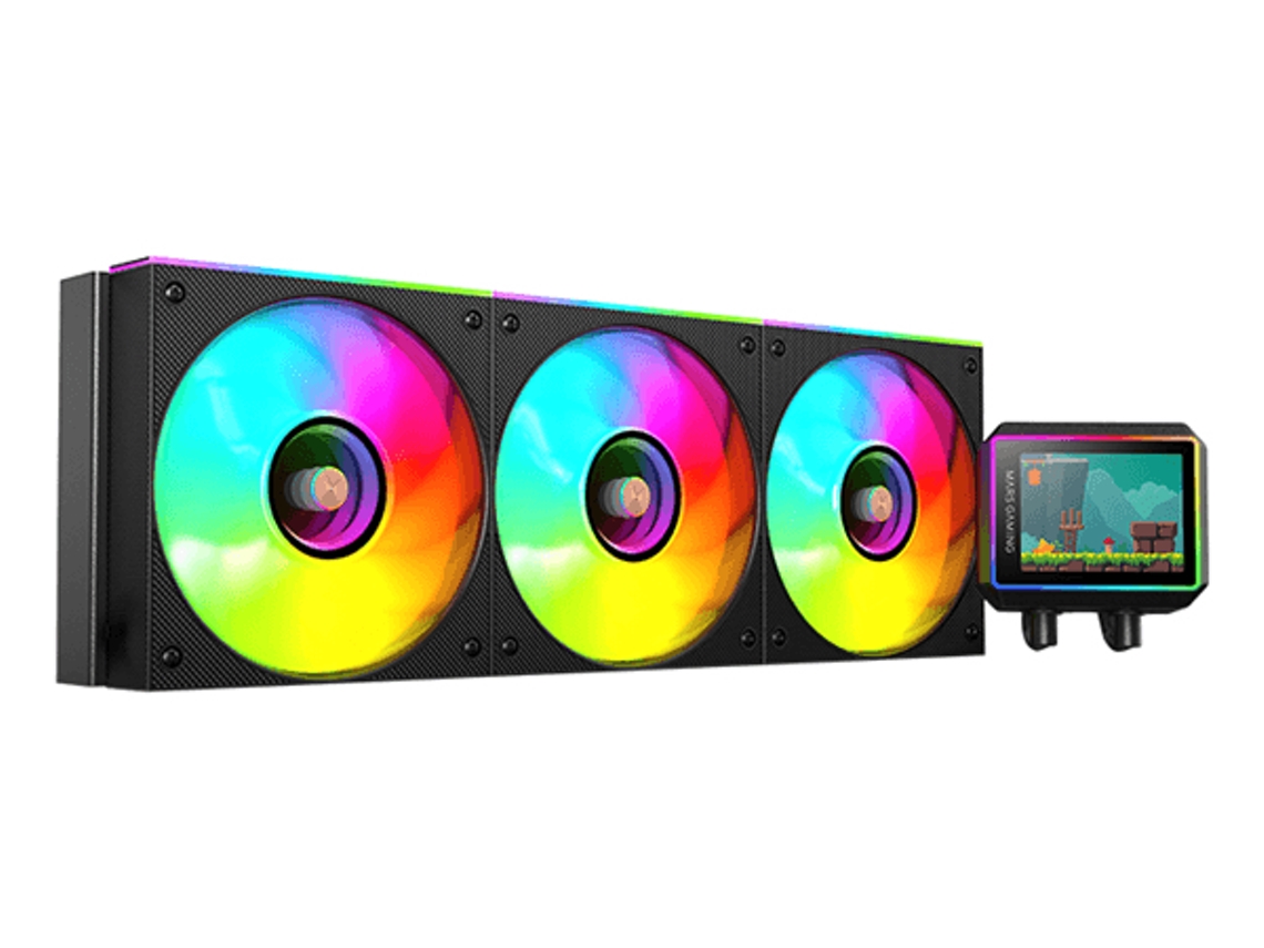 Sistema De Refrigeracion Liquida Mars Gaming Mlvisionii360 Negro 3x120mm Argb Tpd 600w Pantalla Lcd