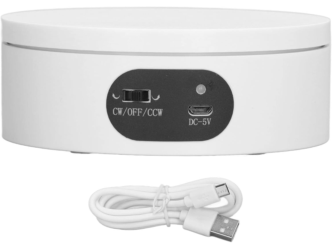 Plplaaoo Suporte Giratório De 4, 7 Polegadas Com Rotação Automática E Baixo Ruído, Alimentado Por Bateria Usb, Ideal