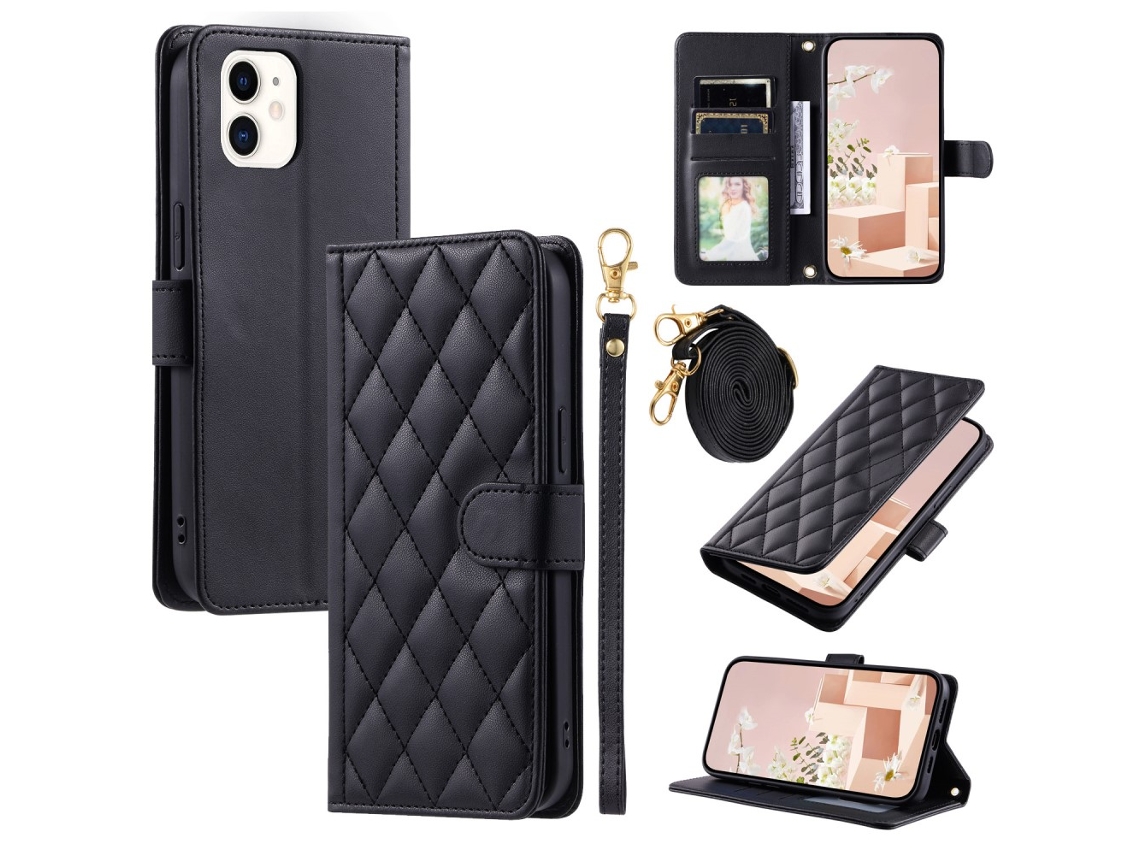 Capa Para Iphone 11 Pele Sintética Preto