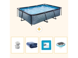 Exit-toys Piscina Exit Retangular - Efeito Pedra - 300x200x65 Cm - 5-peças S326