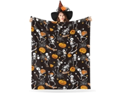 Cobertor De Halloween - Cobertor De Pelúcia De Halloween - Decoração Aconchegante De Flanela Cinza De Halloween Para Sofá-cama De-aquaforge