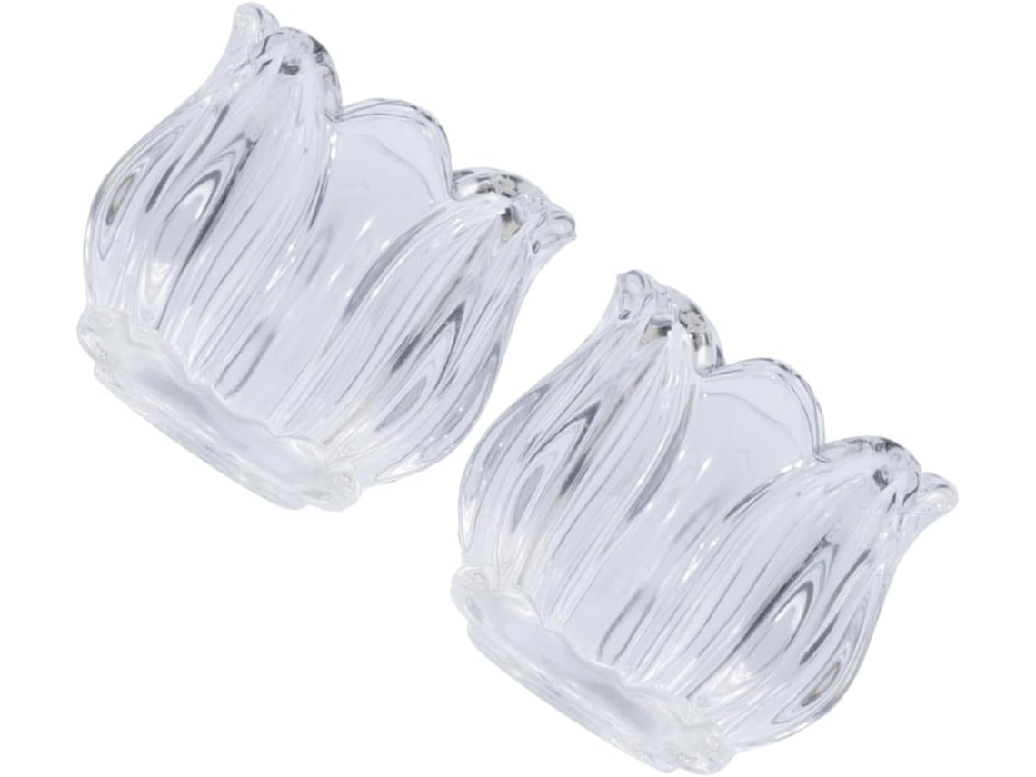Conjunto De 2 Castiçais Cônicos De Vidro Transparente, Ideais Para Velas De Pilar, Decoração Românti Gokoco