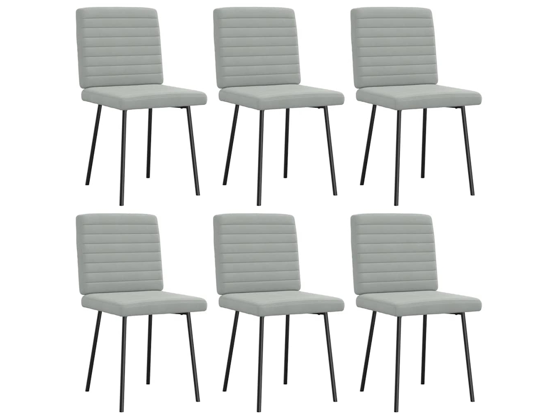 Vidaxl Cadeiras De Jantar 6 Pcs Veludo Cinzento-claro