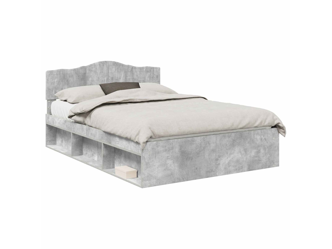 Estrutura da Cama com Cabeceira Cinza Concreto 150x200 cm MAISON EXCLUSIVE