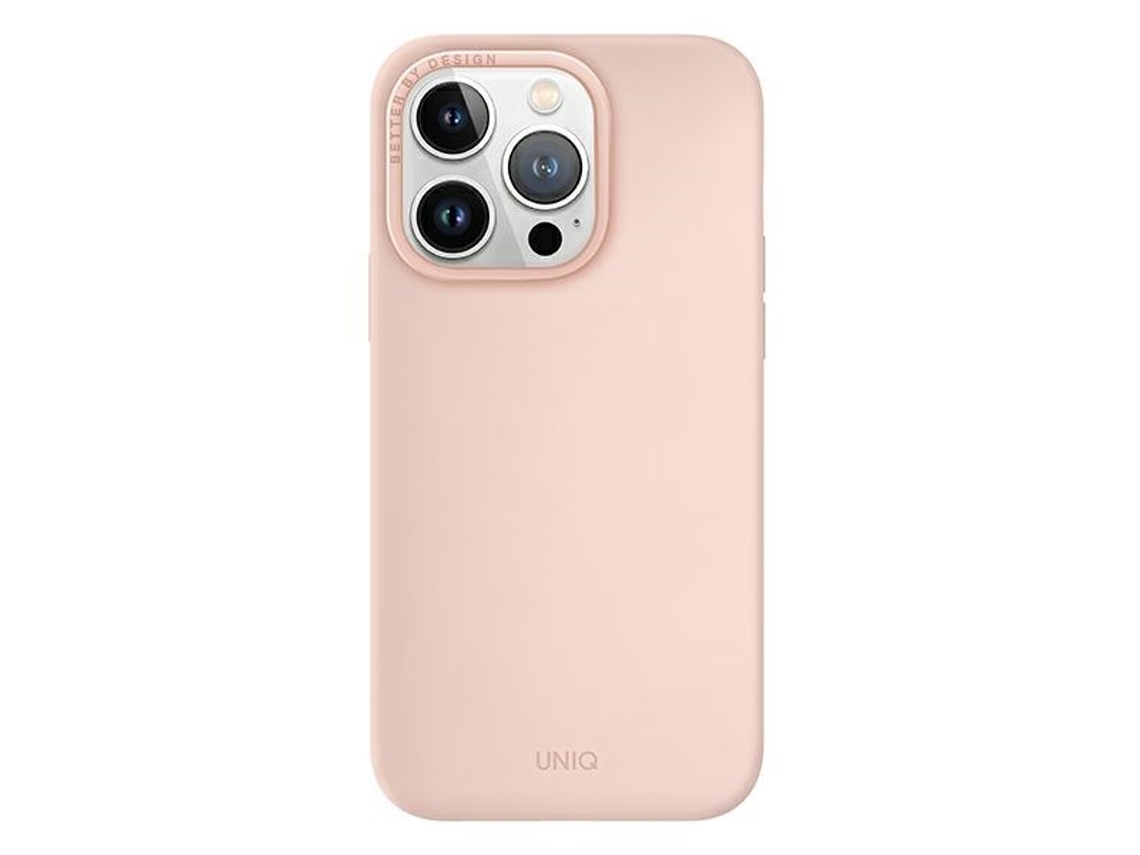 Capa Blush para iPhone 14 Pro UNIQ Pele Sintética Rosa