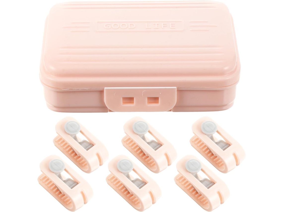 Conjunto De 6 Prendedores Lençol Rosa, Clipes De Plástico Em Formato Agulha, Marcadores Para Fixar Os Lençóis E Evitar