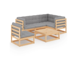 Garden Lounge Set, Garden Lounge Sets Vidaxl Cinzeto Madeira De Pinho (n/a)