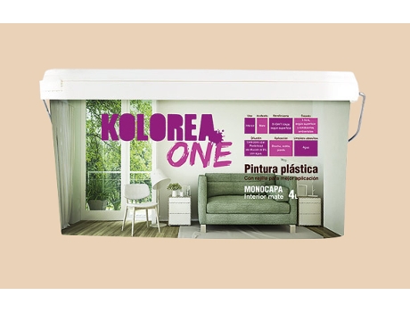 Monocamada de pintura plástica para interiores KOLOREA